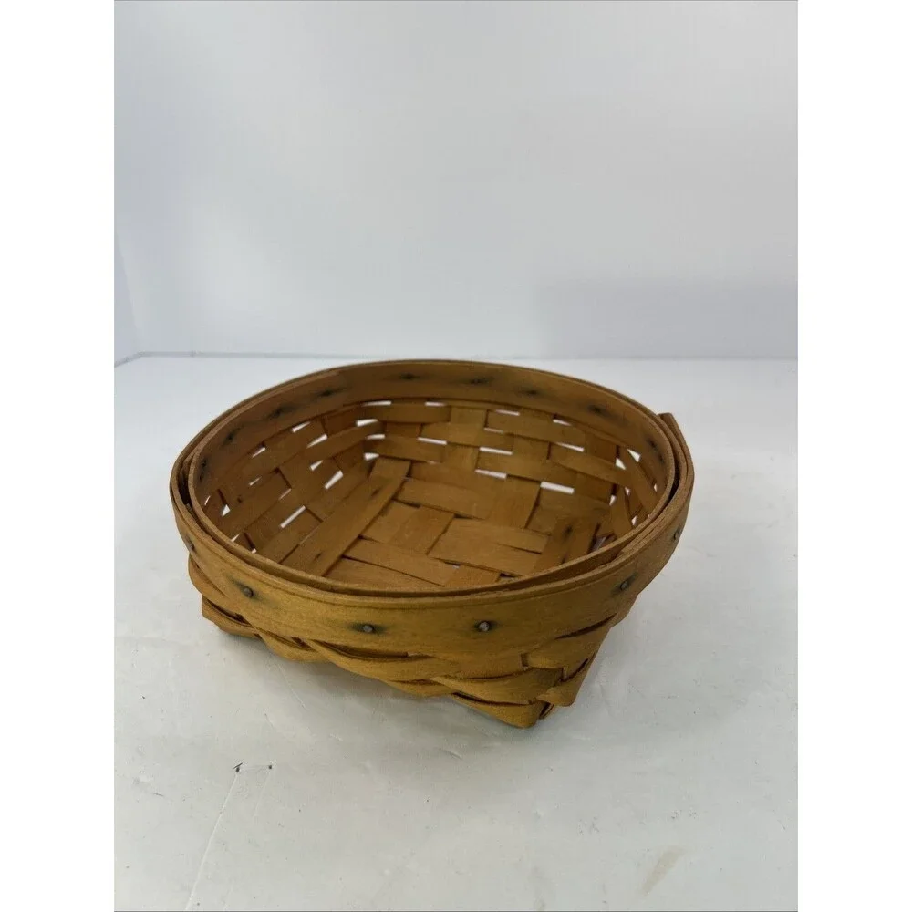 Vintage 2000 Longaberger Handwoven Small Darning Basket Signature JB